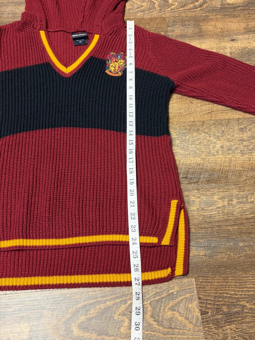 Harry Potter Gryffindor Hooded Pullover Knit Sweater Women's Size Medium - Picture 7 of 11